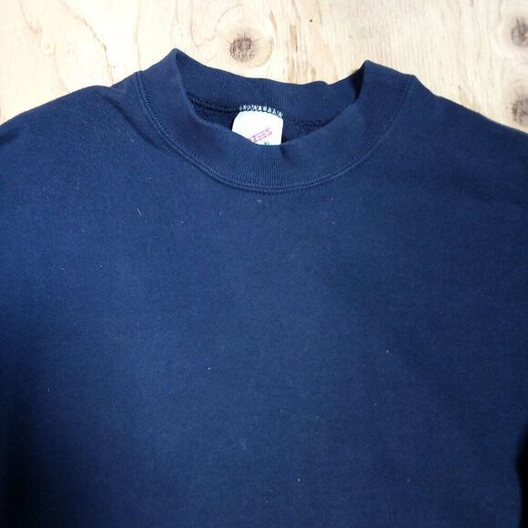 Vintage Jerzees Blank Crewneck Sweatshirt Navy Blue - Picture 1 of 5